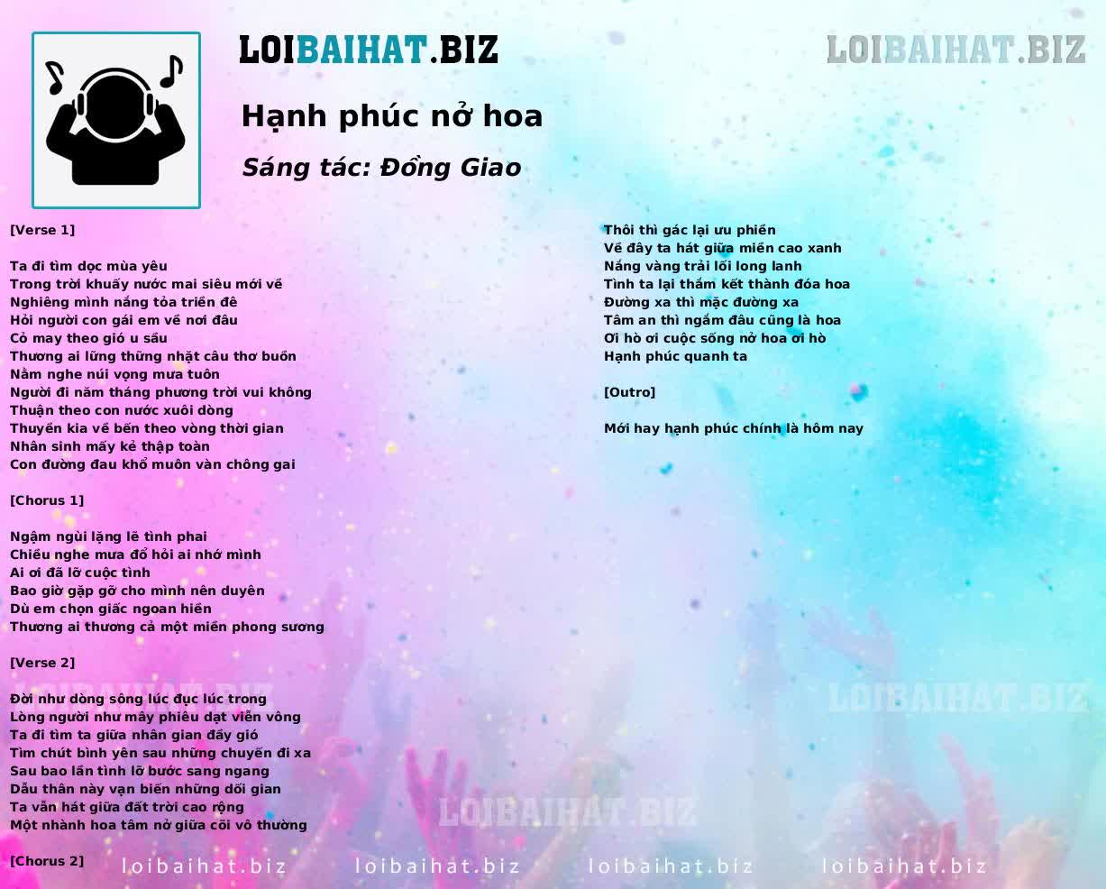 Hạnh phúc nở hoa