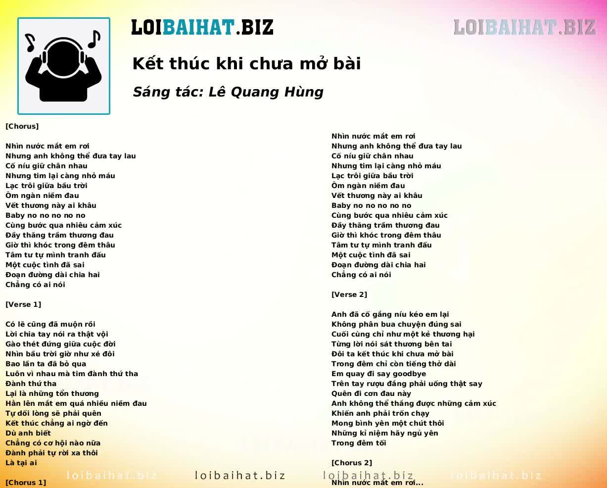 Kết thúc khi chưa mở bài