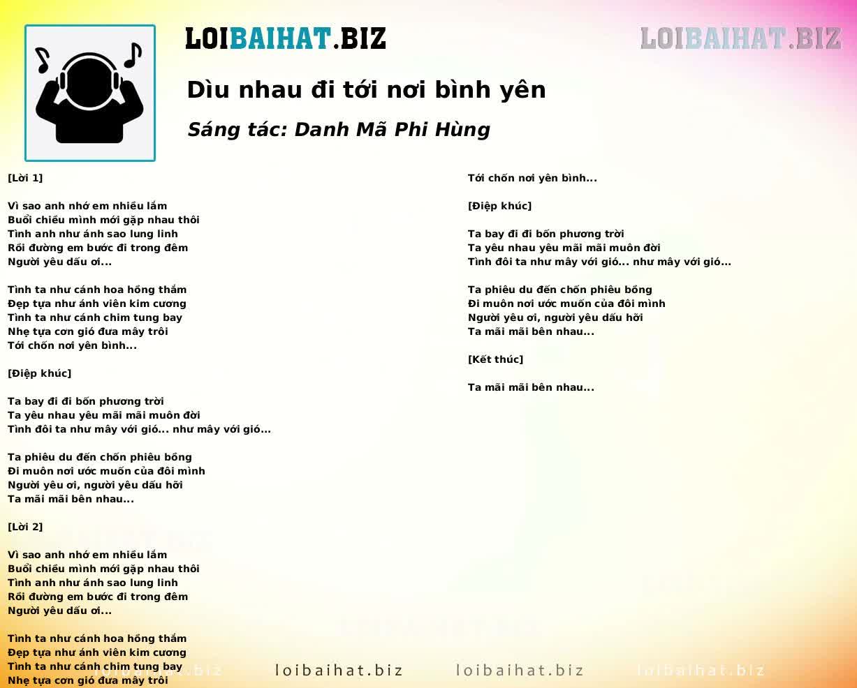 Dìu nhau đi tới nơi bình yên
