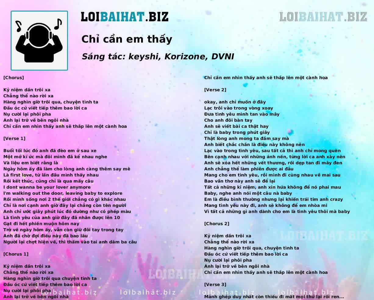 Chỉ cần em thấy