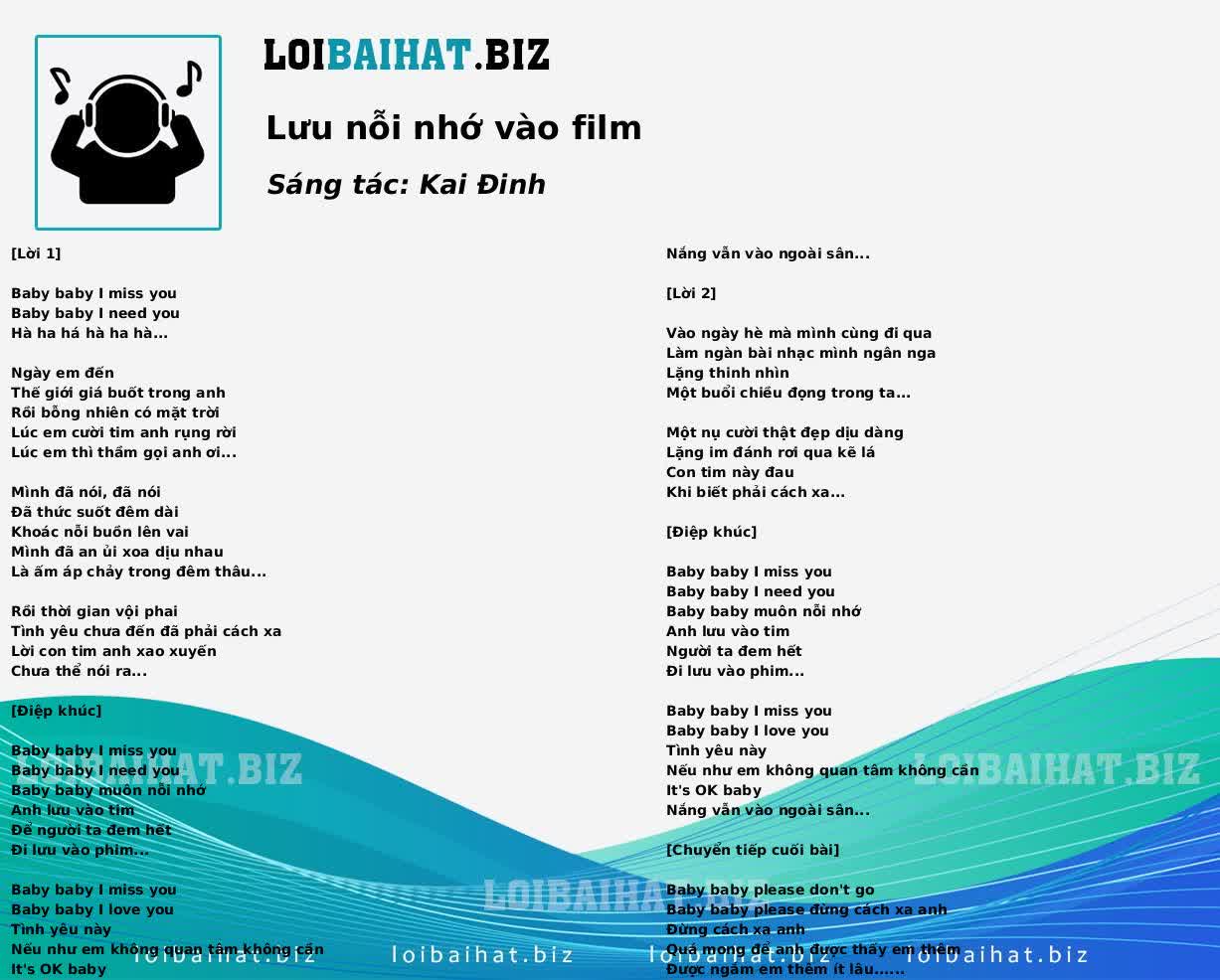 Lưu nỗi nhớ vào film