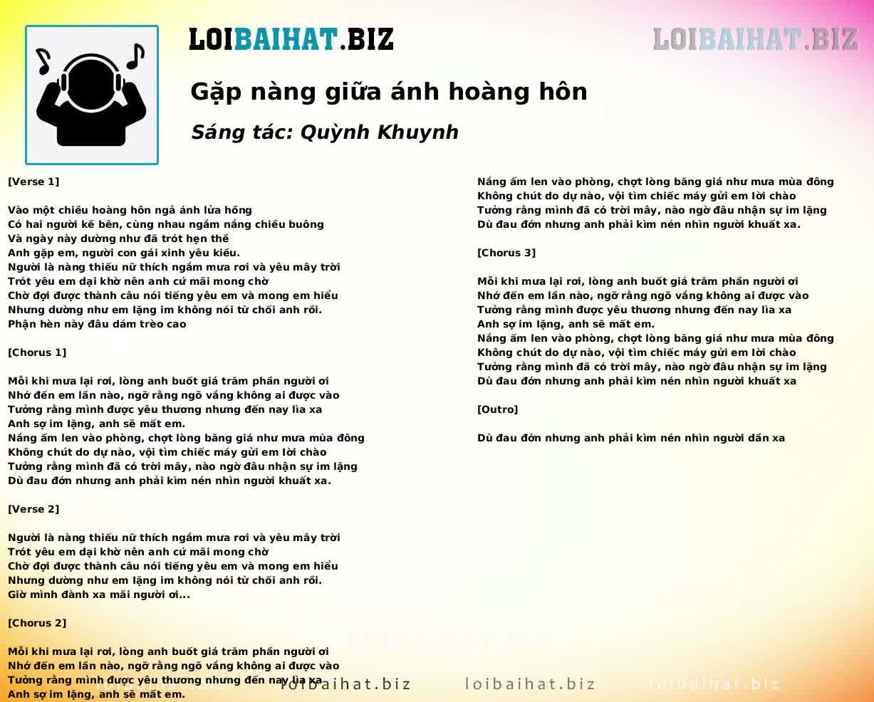 Gặp nàng giữa ánh hoàng hôn