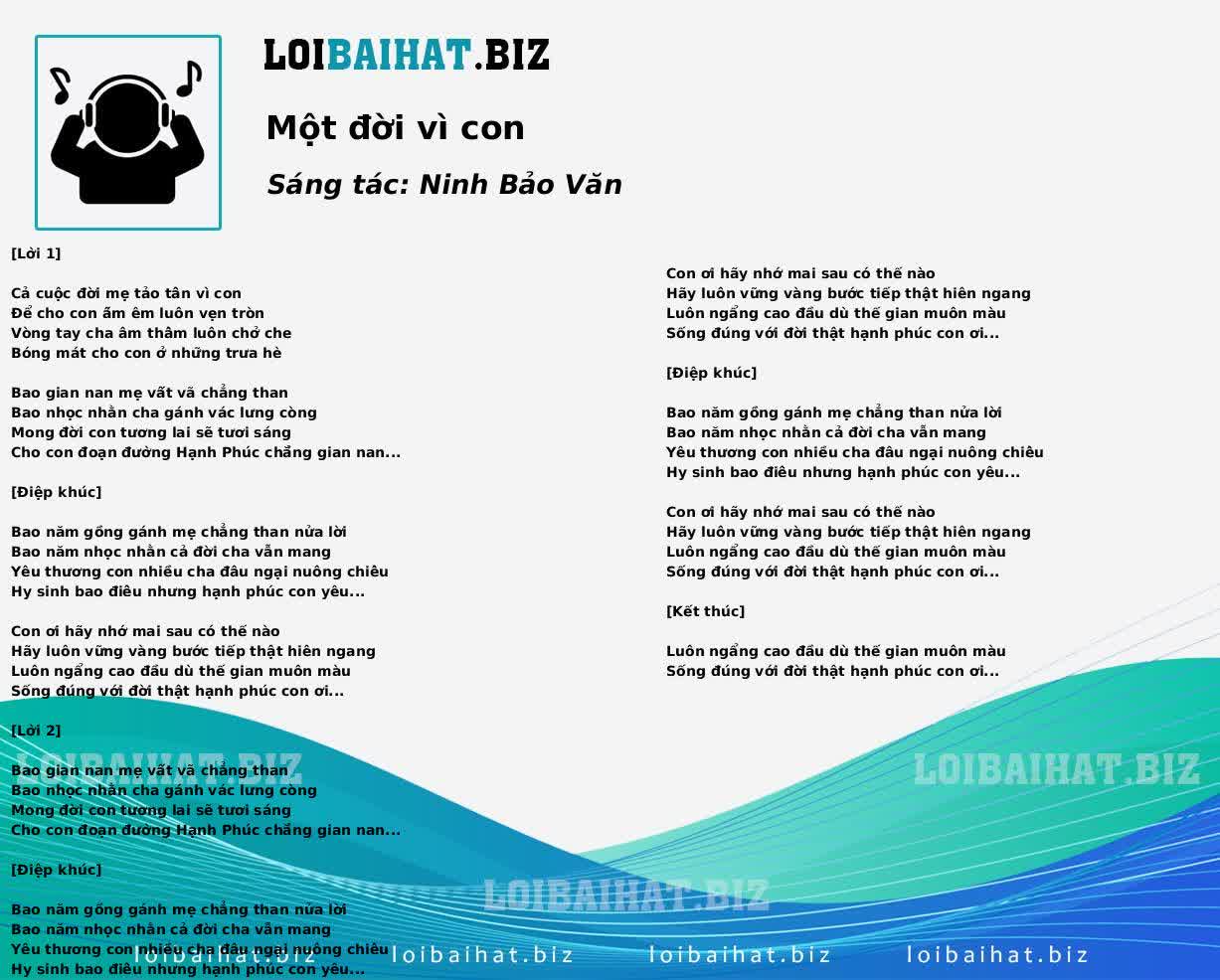Một đời vì con