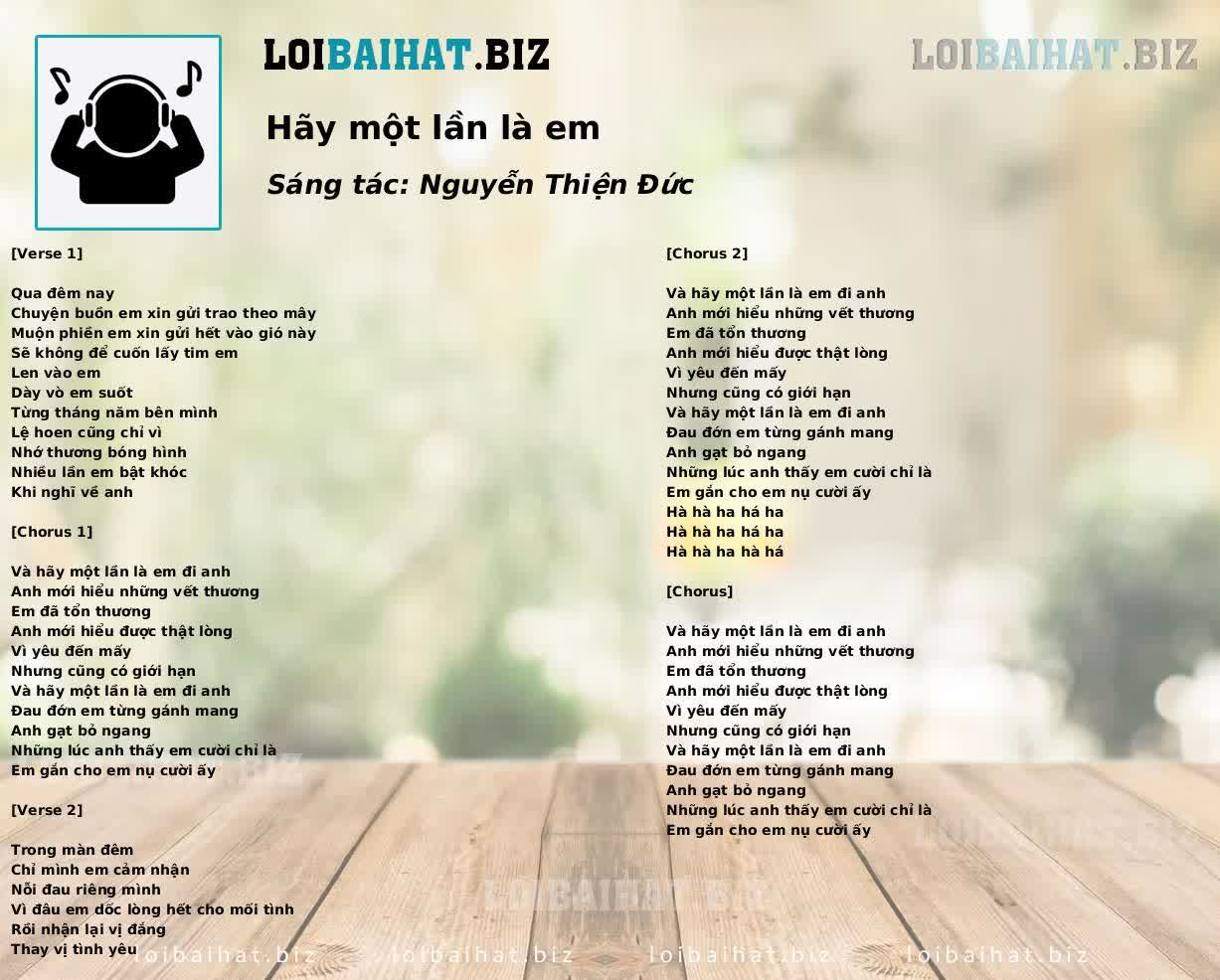 Hãy một lần là em