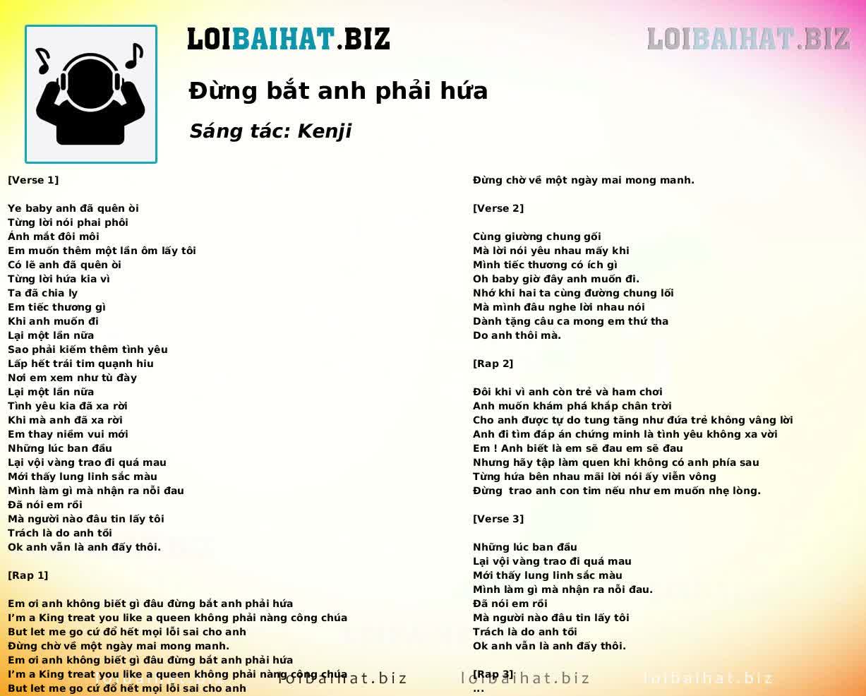 Đừng bắt anh phải hứa