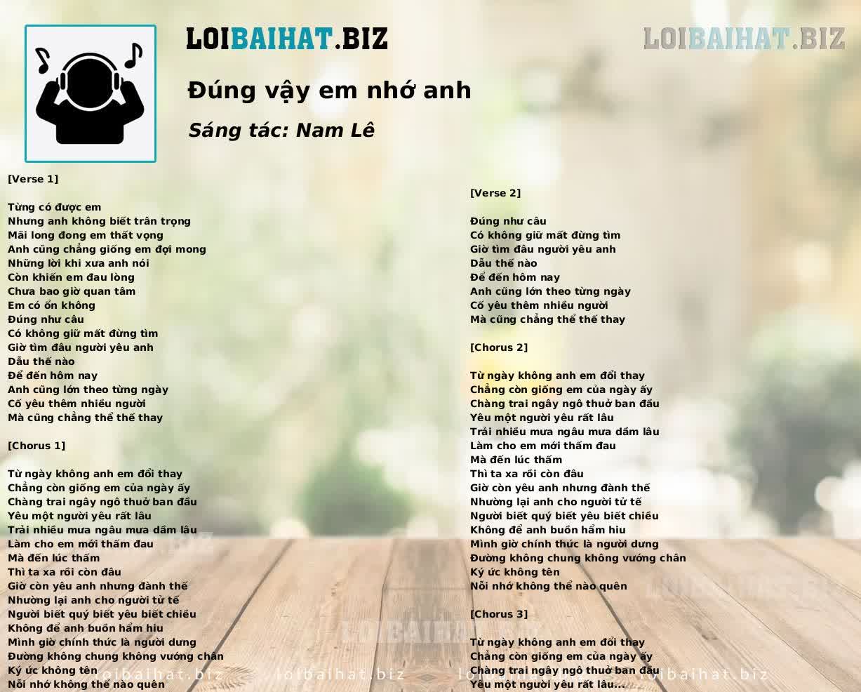 Đúng vậy em nhớ anh