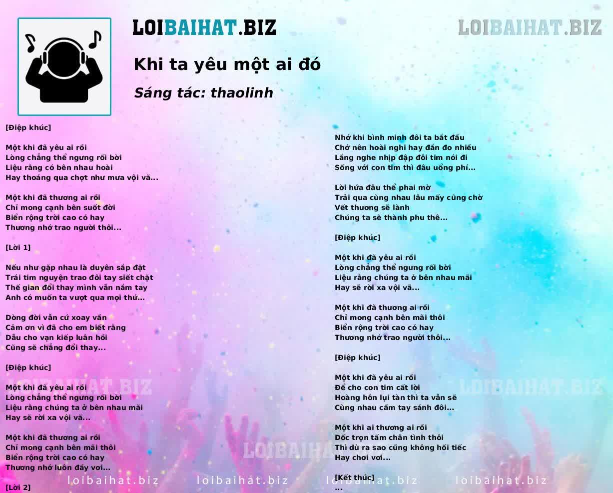 Khi ta yêu một ai đó