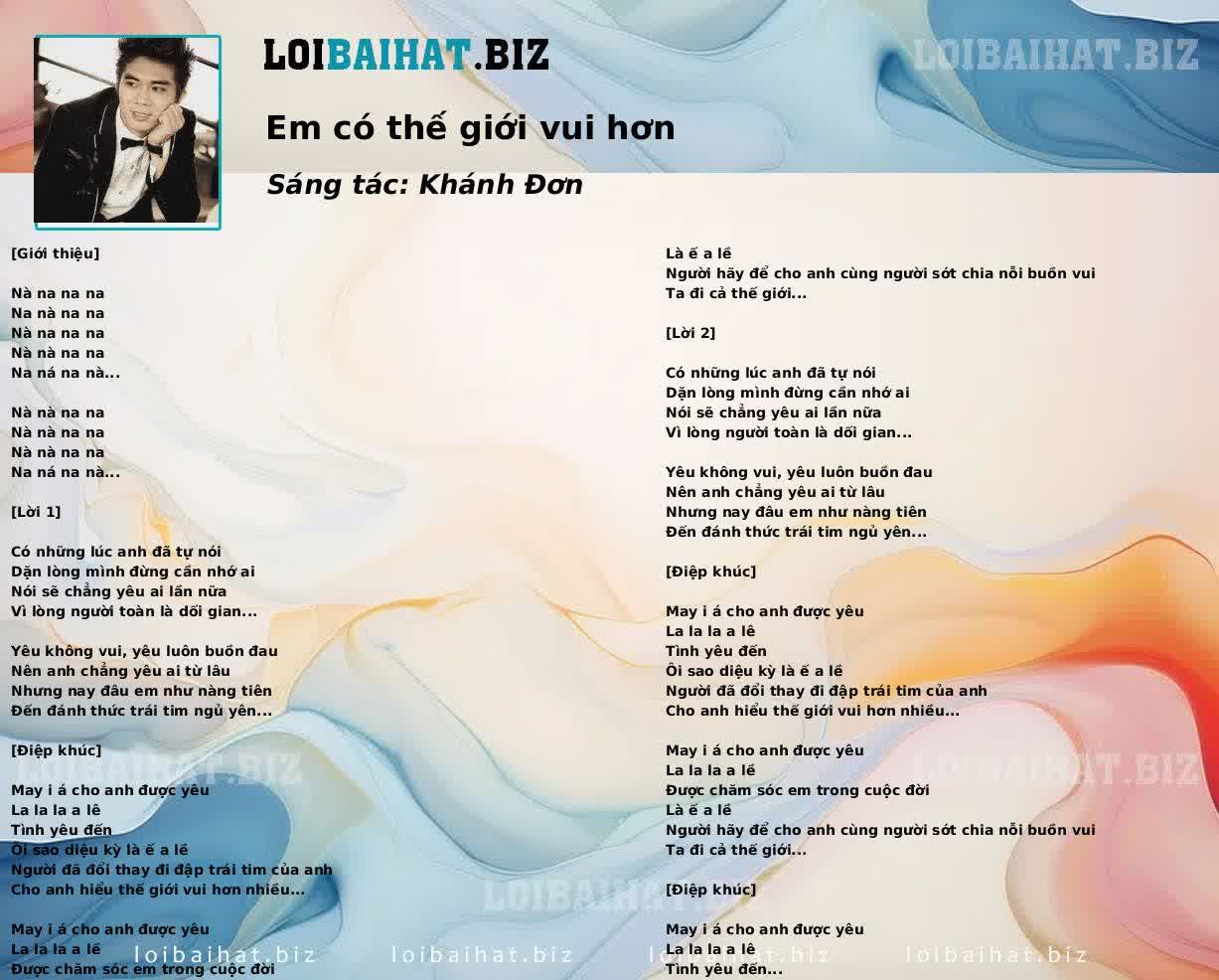 Em có thế giới vui hơn