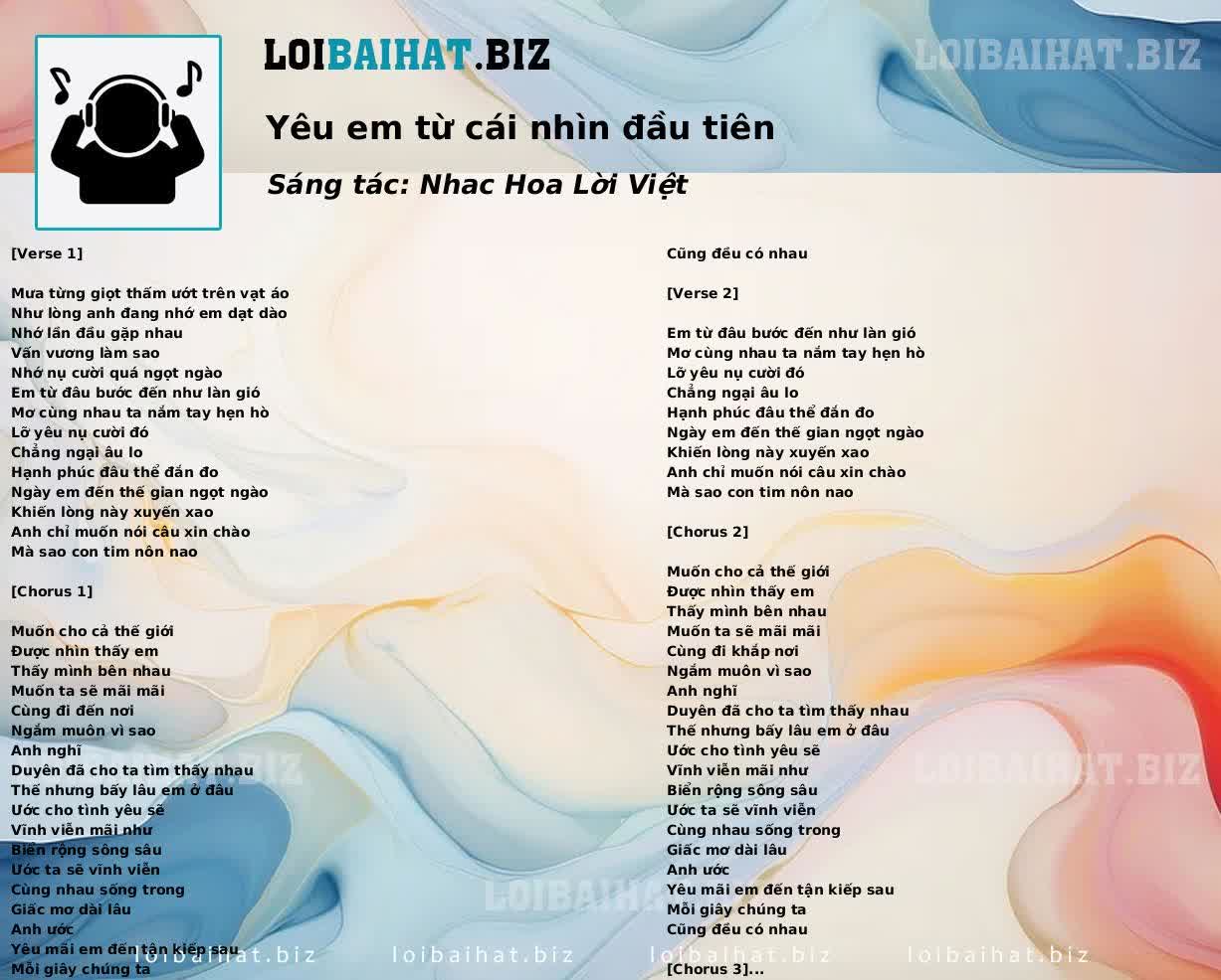 Yêu em từ cái nhìn đầu tiên