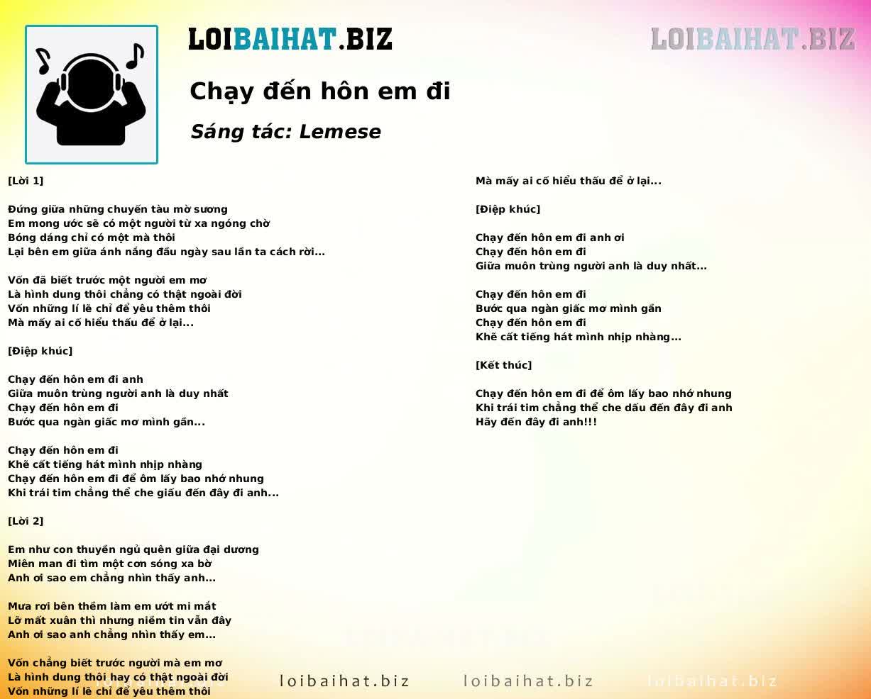 Chạy đến hôn em đi