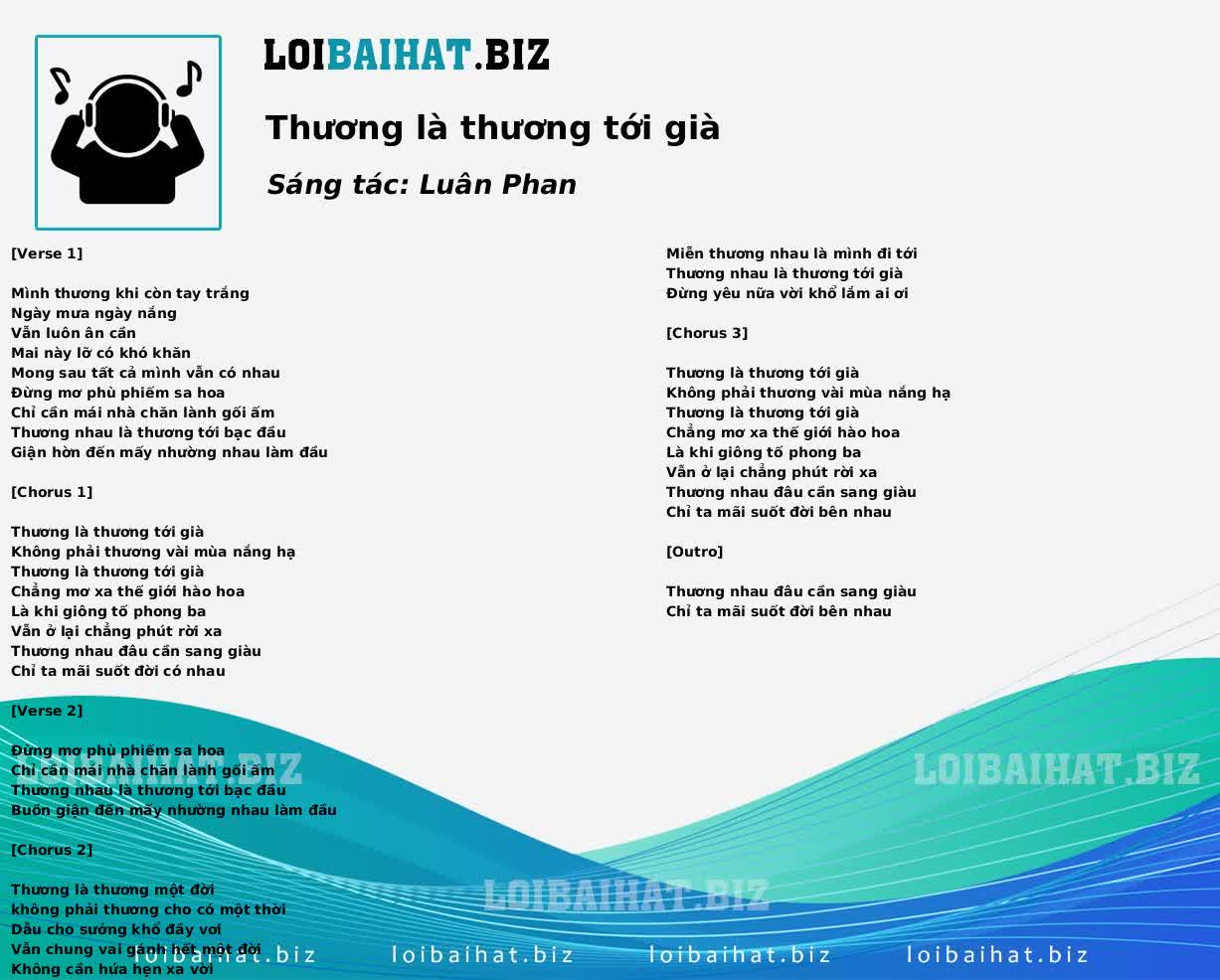 Thương là thương tới già