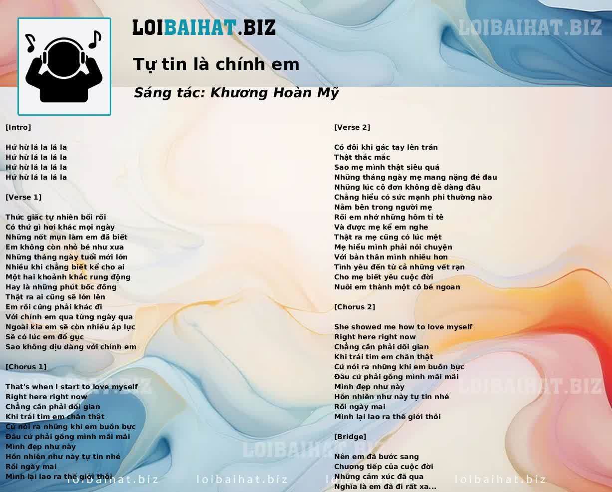Tự tin là chính em
