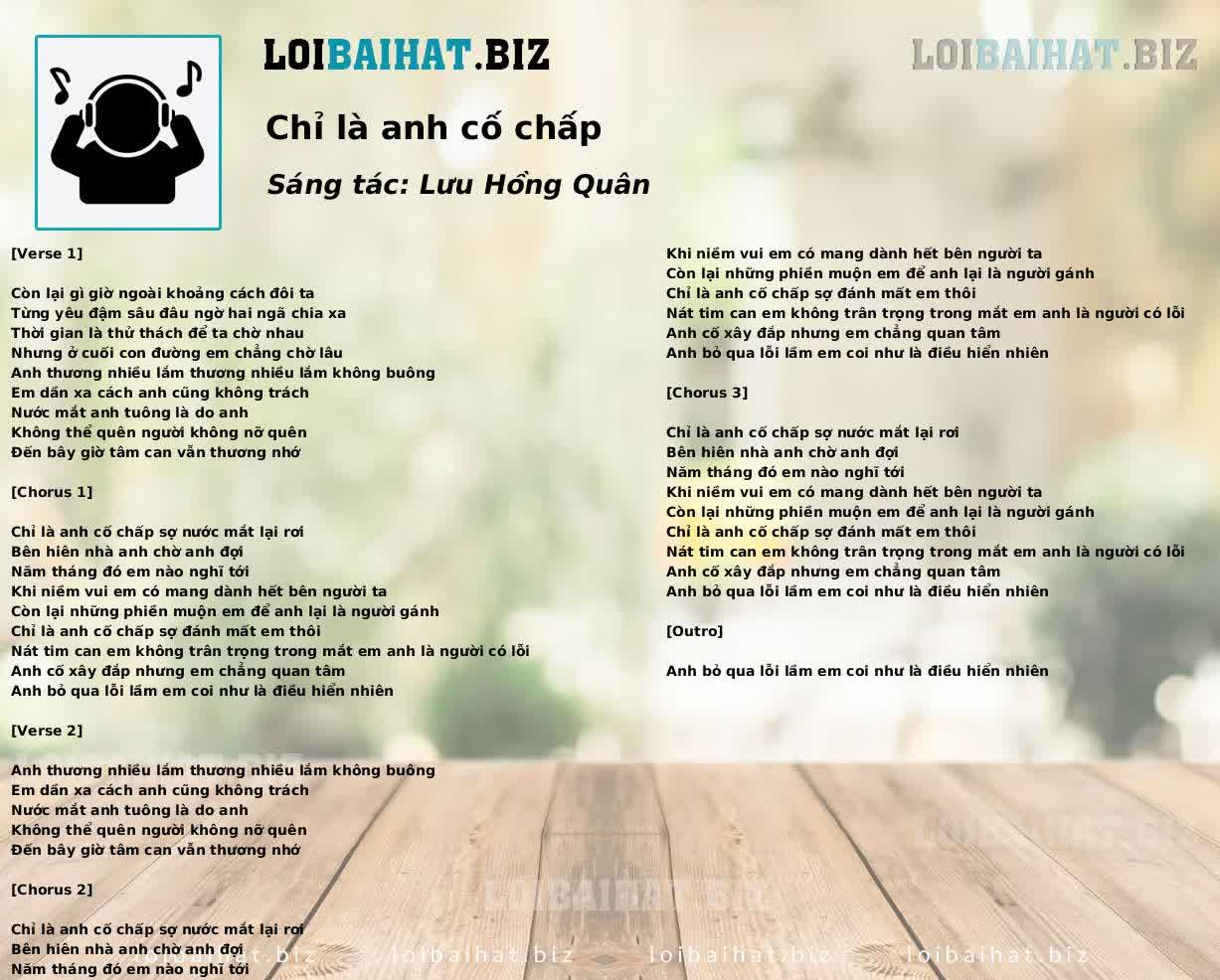 Chỉ là anh cố chấp