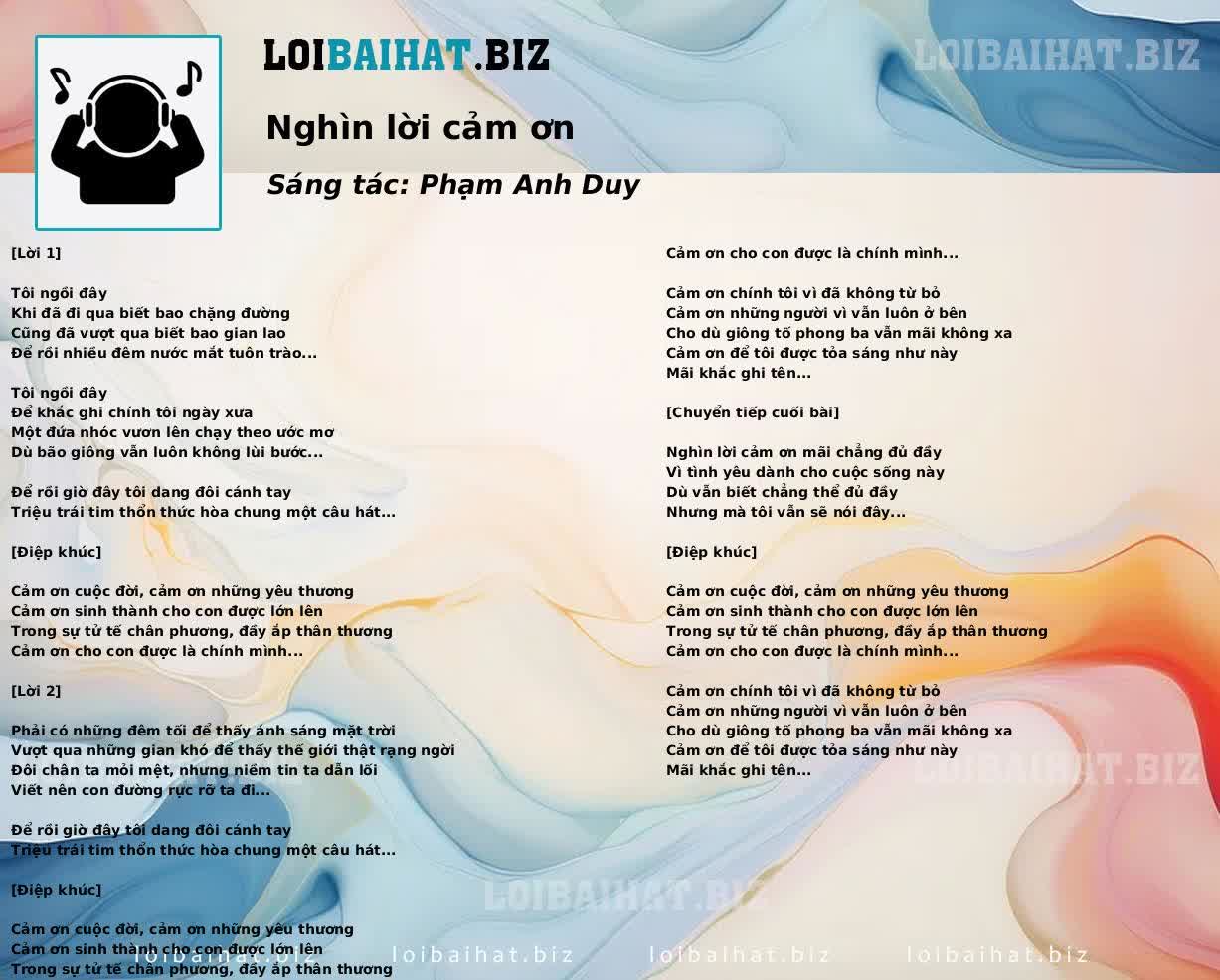 Nghìn lời cảm ơn