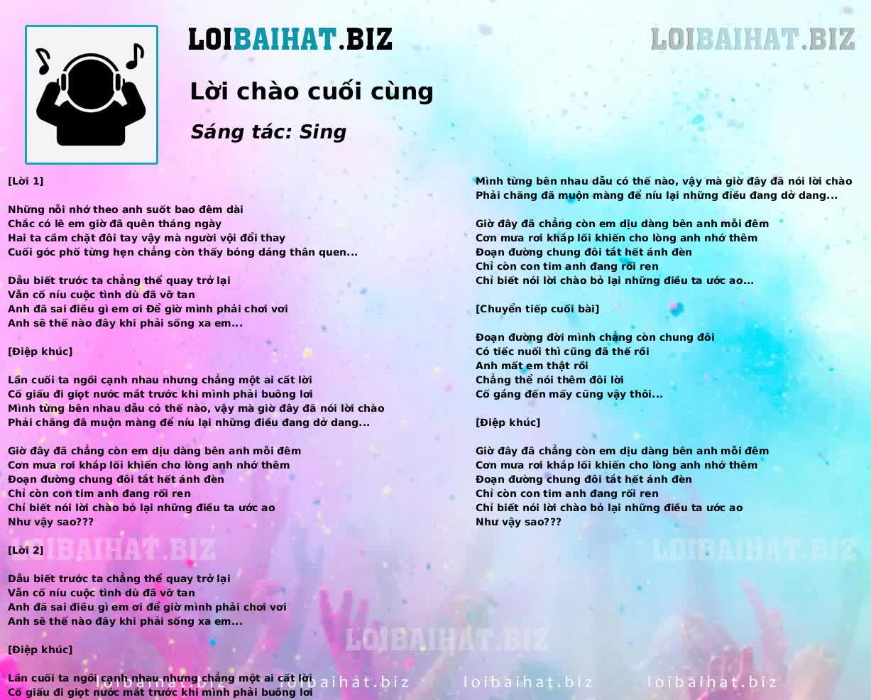 Lời chào cuối cùng