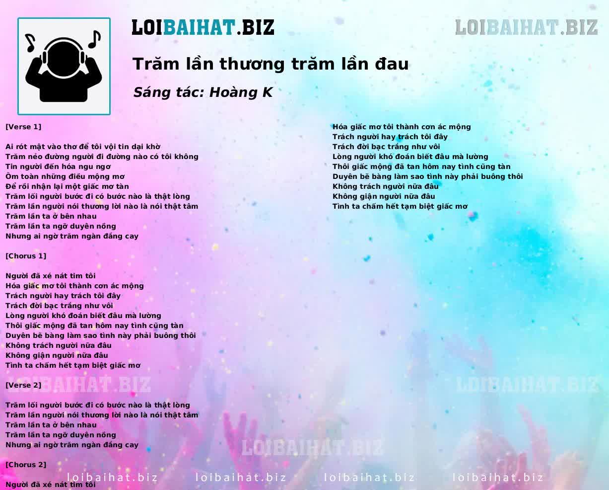 Trăm lần thương trăm lần đau