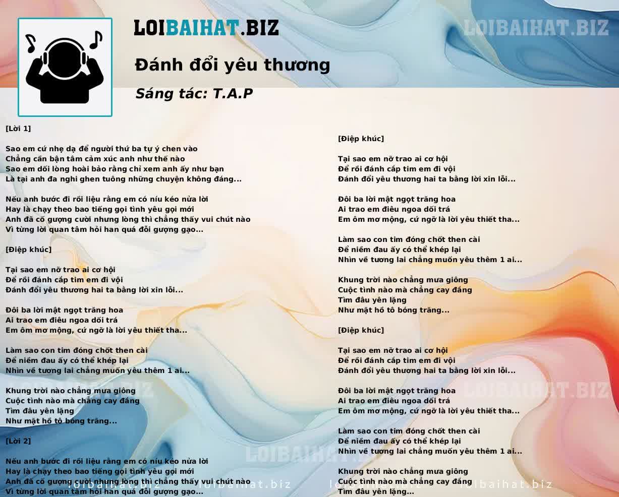 Đánh đổi yêu thương