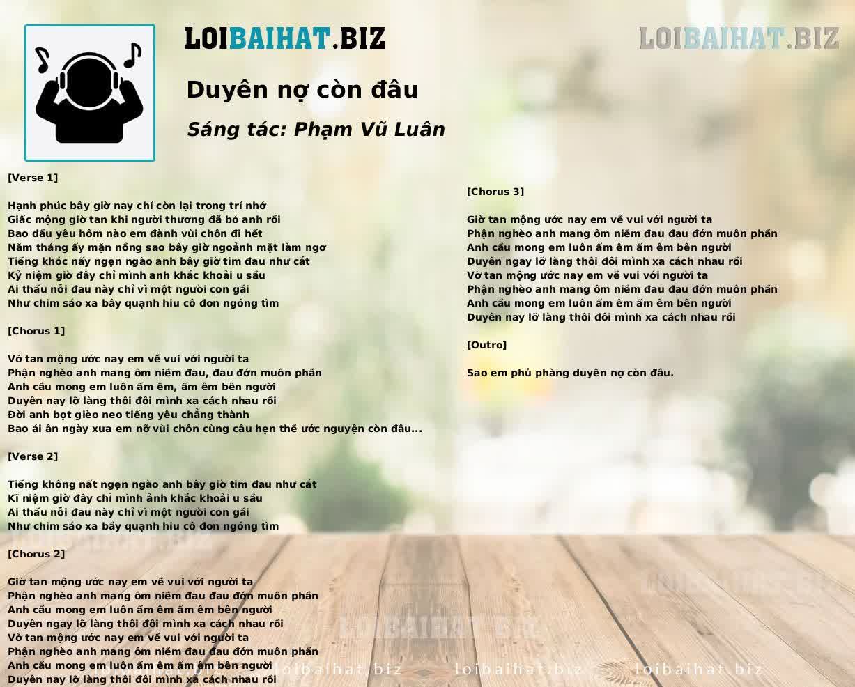 Duyên nợ còn đâu