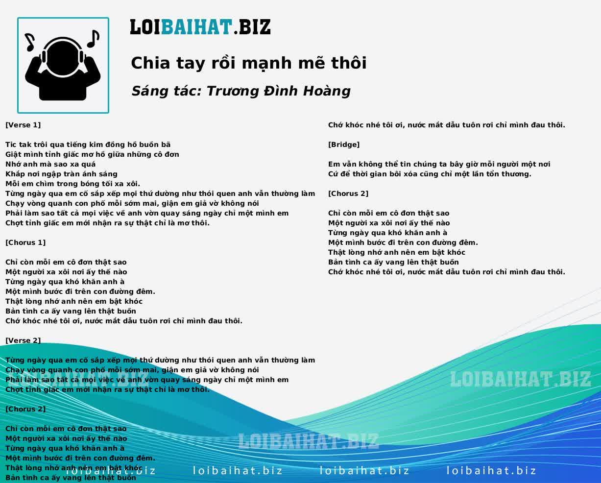 Chia tay rồi mạnh mẽ thôi