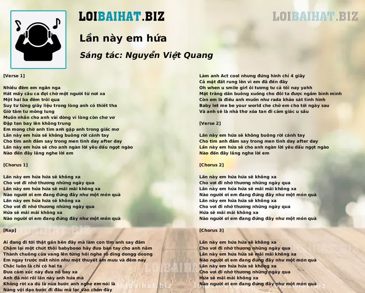 Lần này em hứa