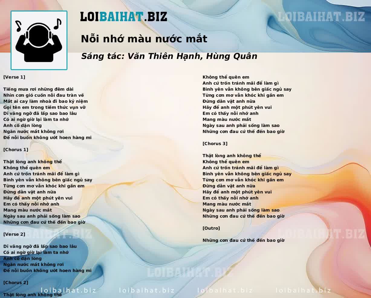 Nỗi nhớ màu nước mắt