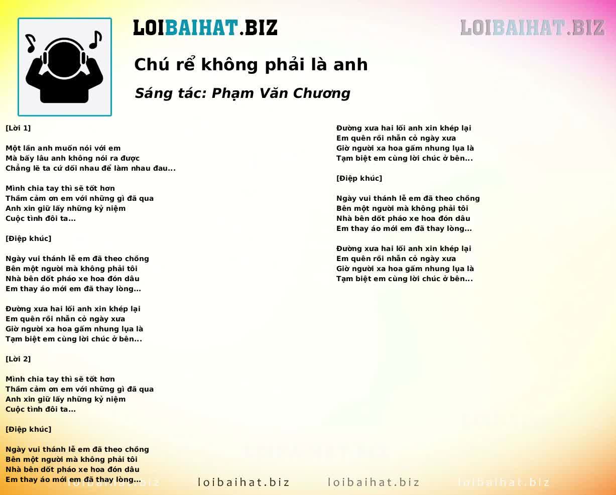 Chú rể không phải là anh