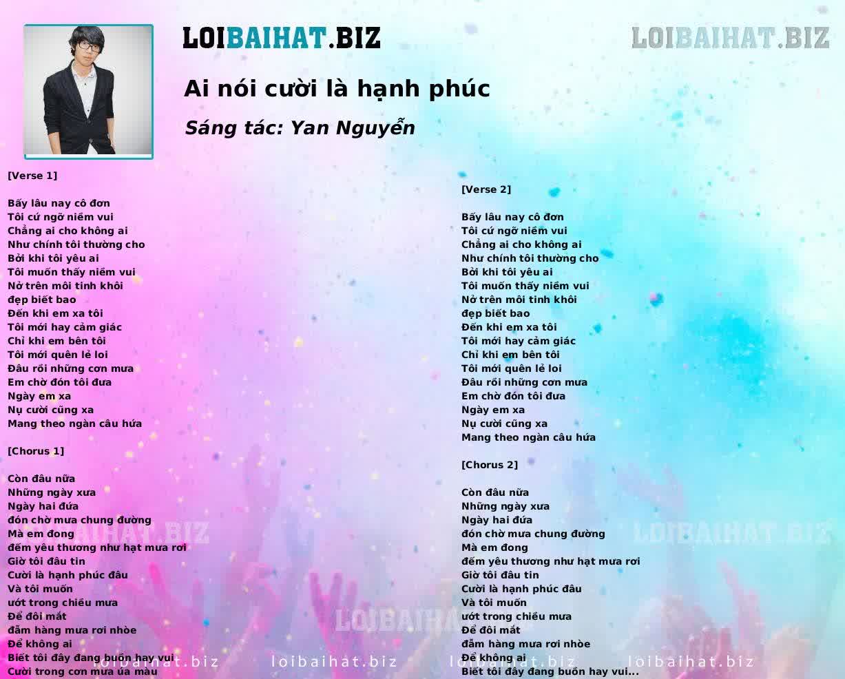 Ai nói cười là hạnh phúc