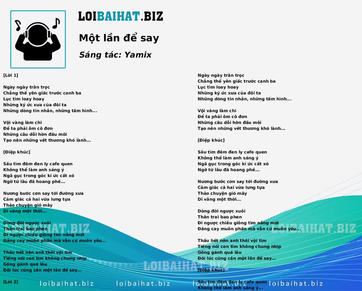 Một lần để say