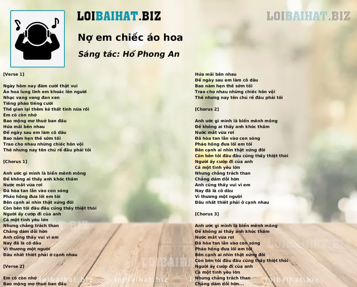 Nợ em chiếc áo hoa