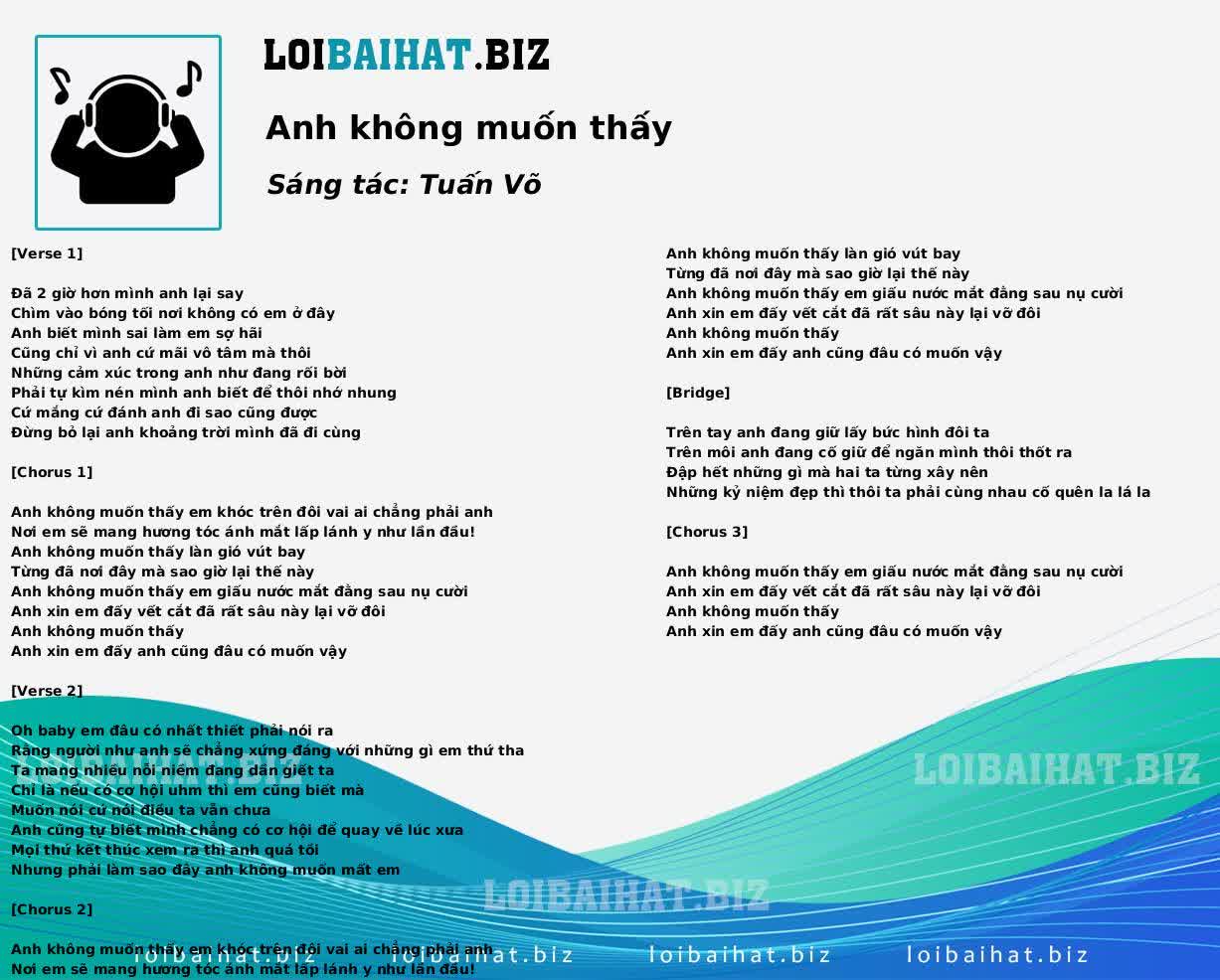 Anh không muốn thấy