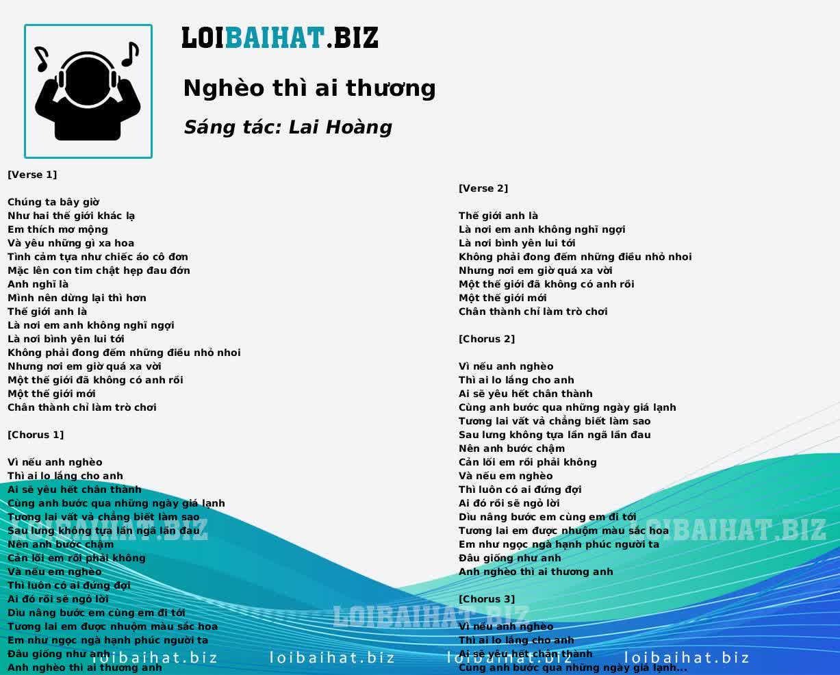 Nghèo thì ai thương