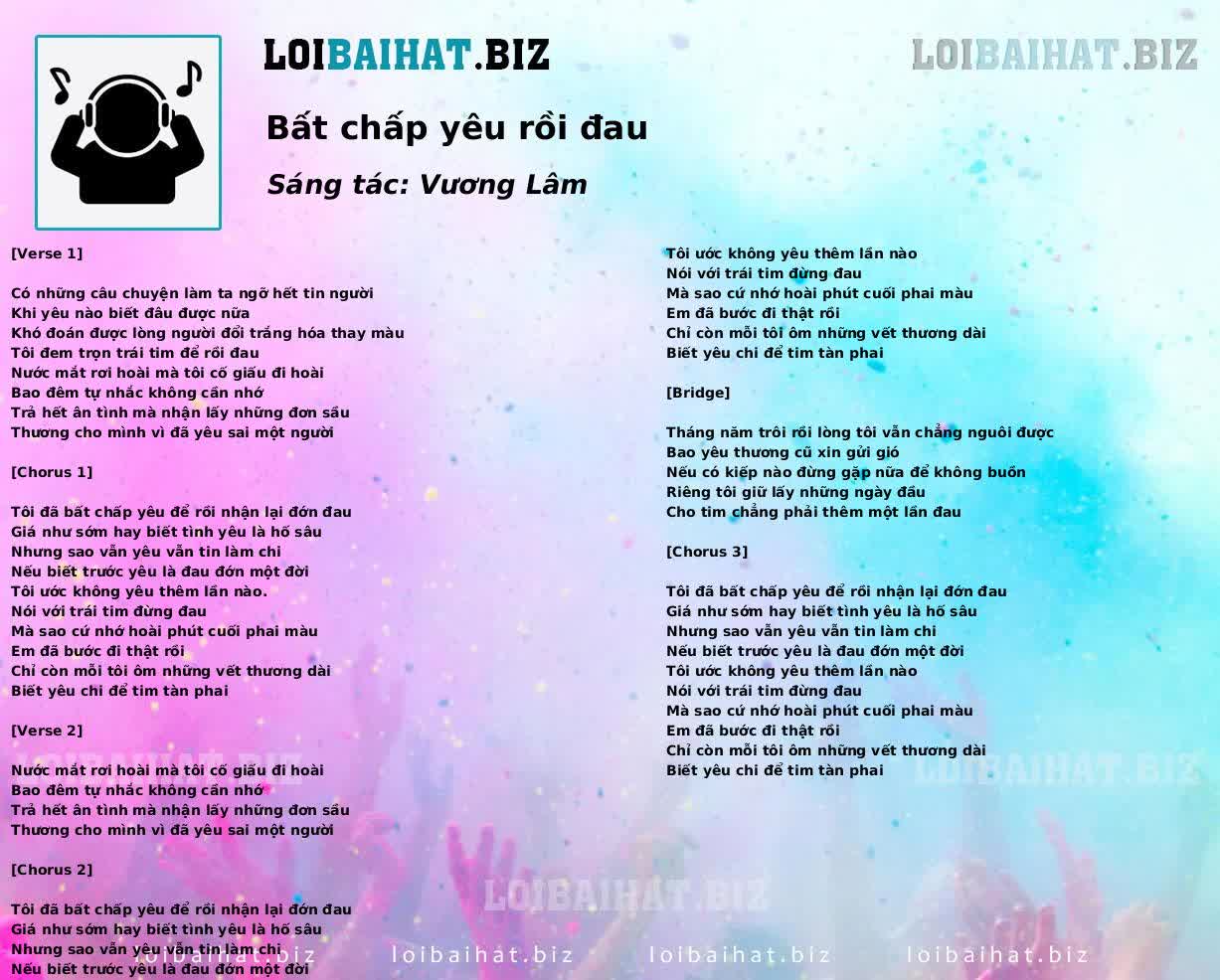 Bất chấp yêu rồi đau
