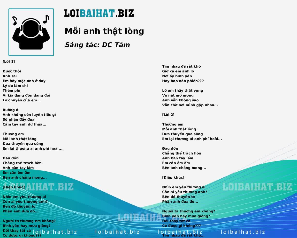 Mỗi anh thật lòng