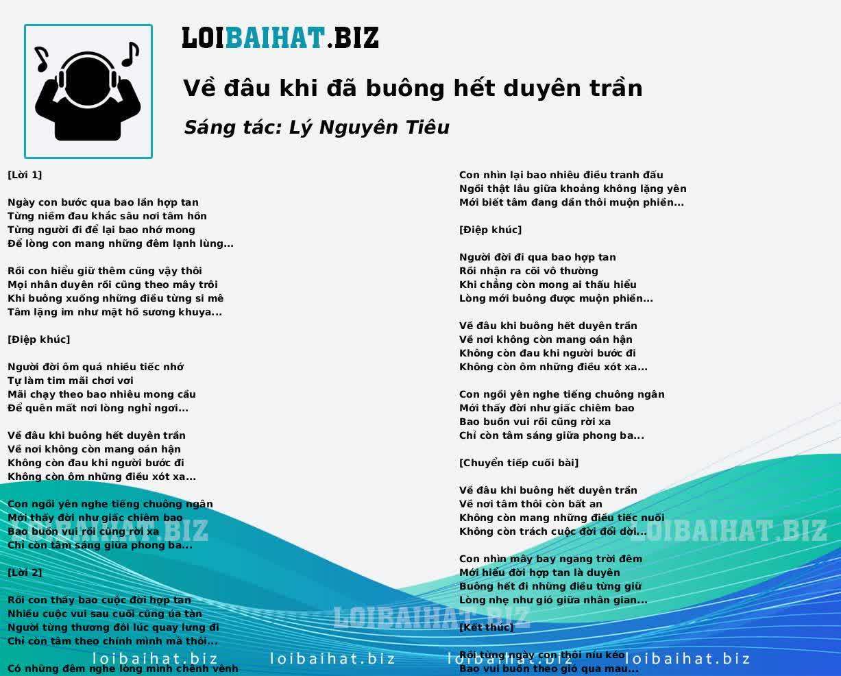 Về đâu khi đã buông hết duyên trần