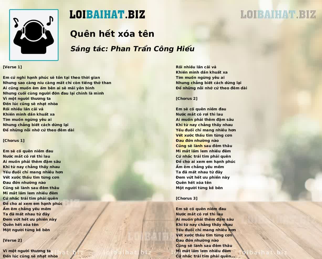 Quên hết xóa tên
