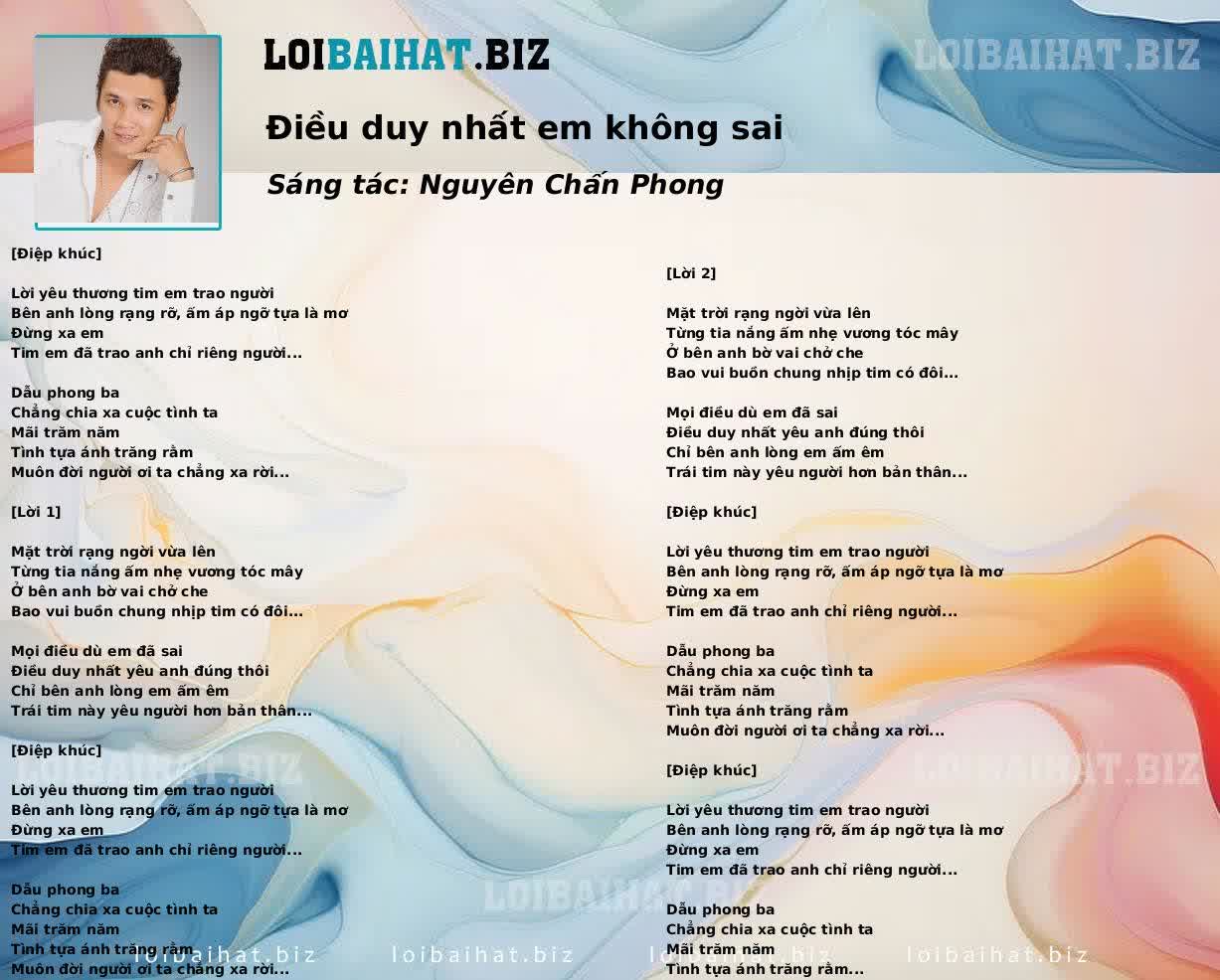 Điều duy nhất em không sai