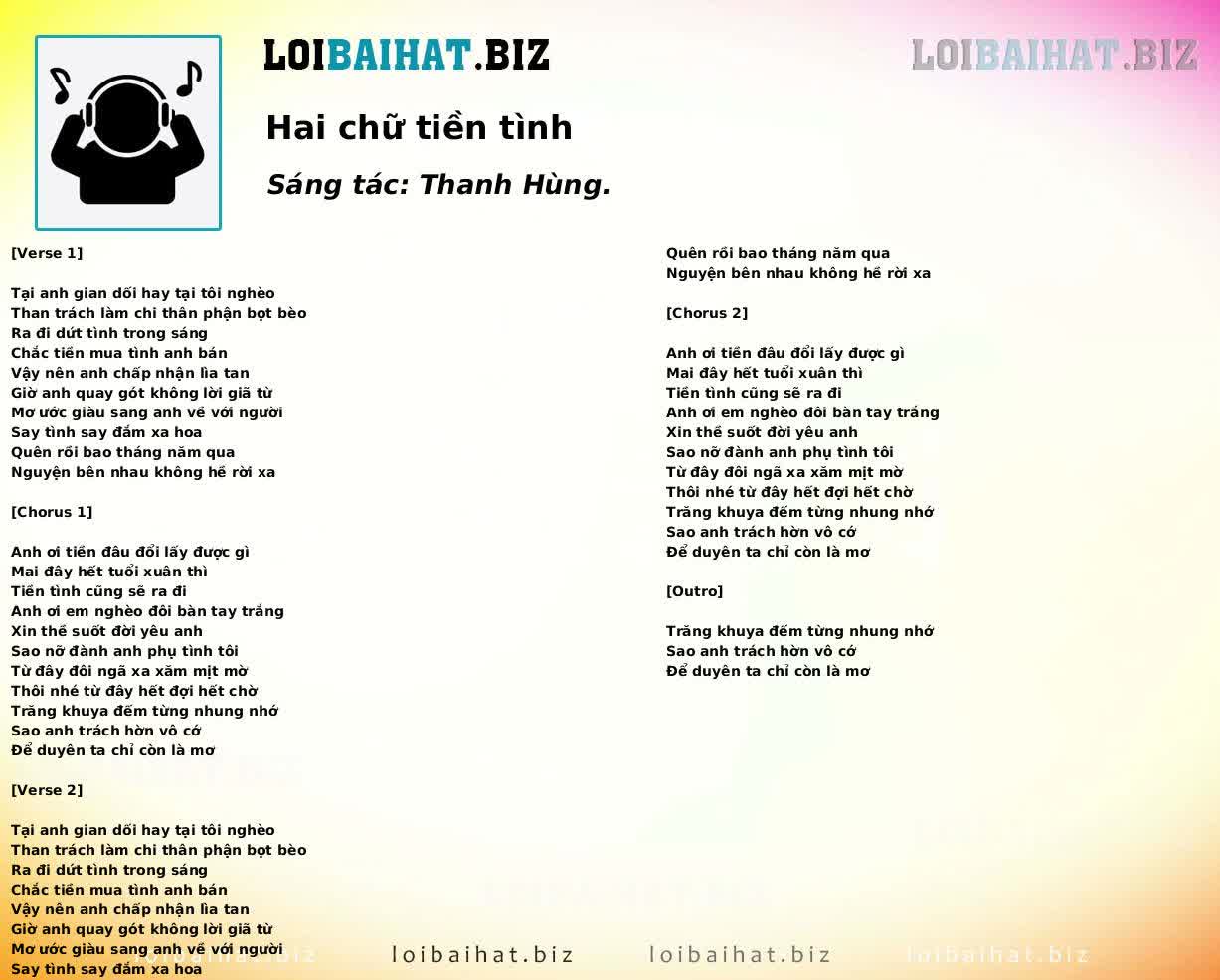 Hai chữ tiền tình