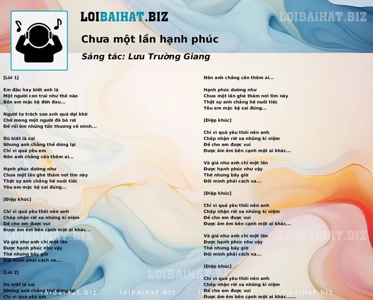 Chưa một lần hạnh phúc