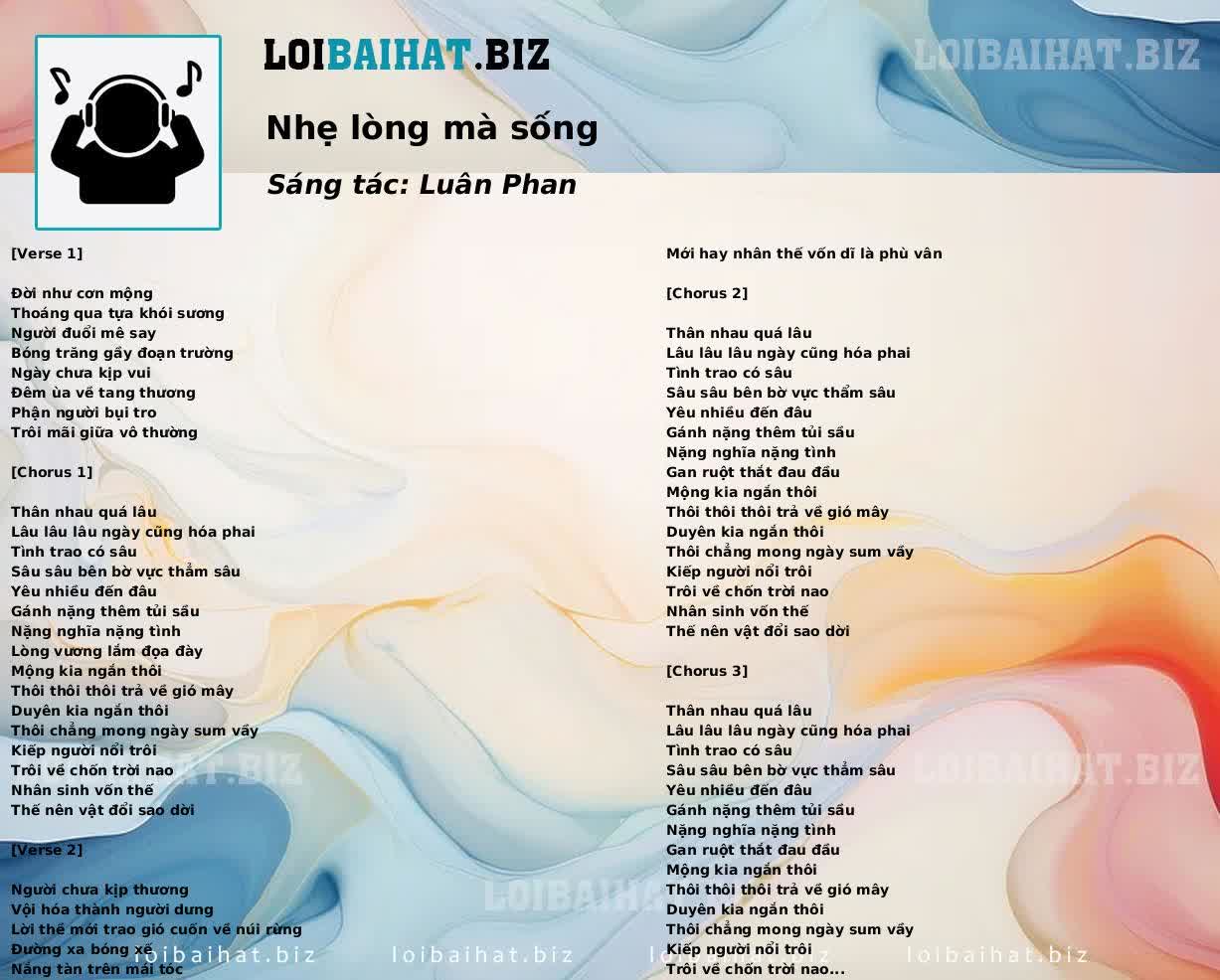 Nhẹ lòng mà sống