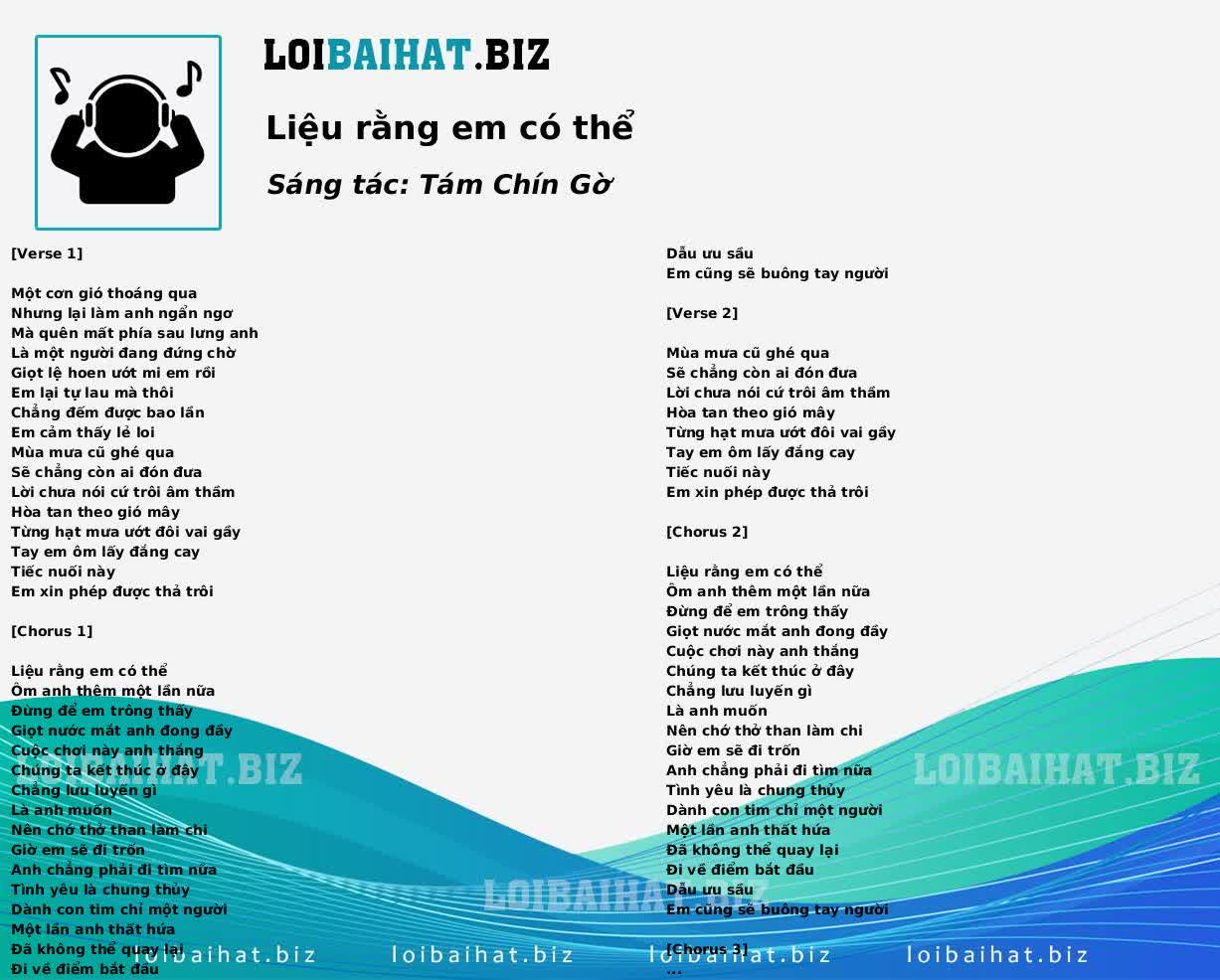 Liệu rằng em có thể