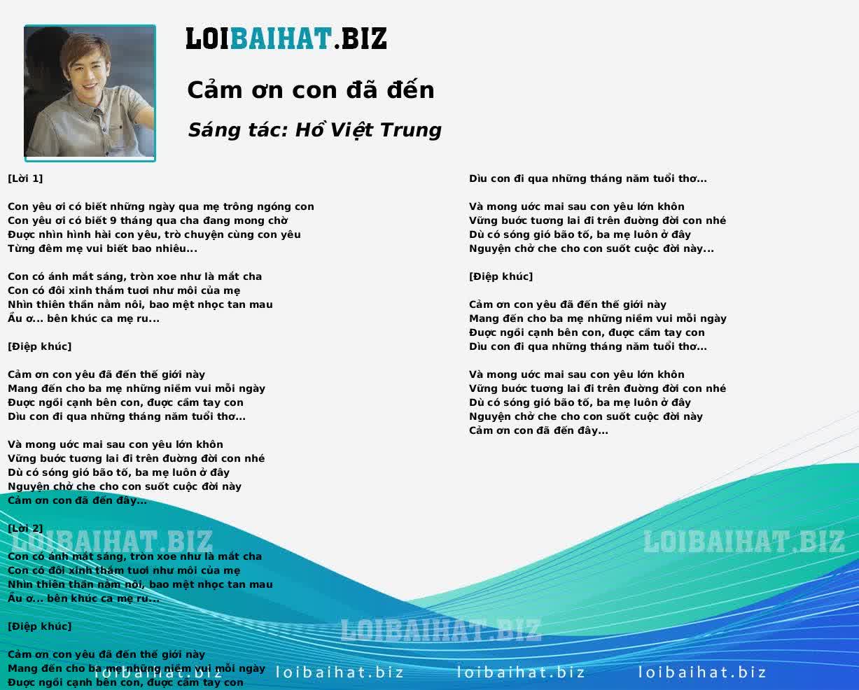 Cảm ơn con đã đến