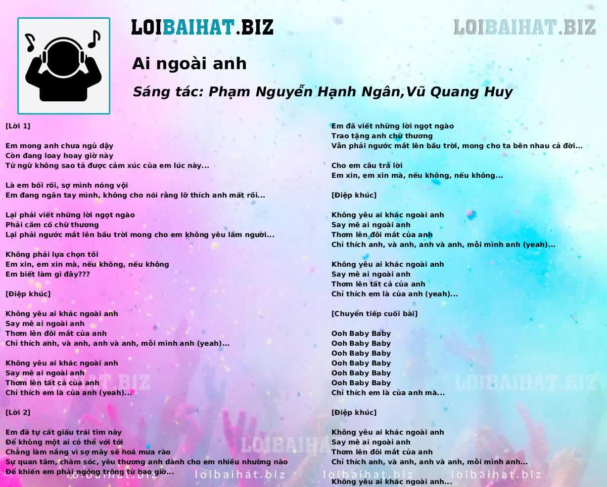 Ai ngoài anh