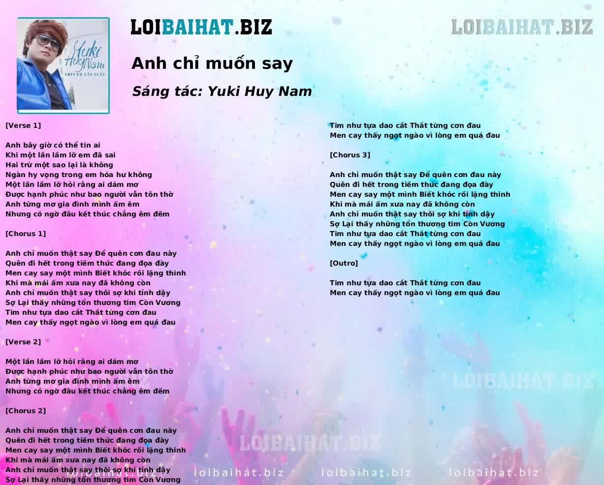 Anh chỉ muốn say