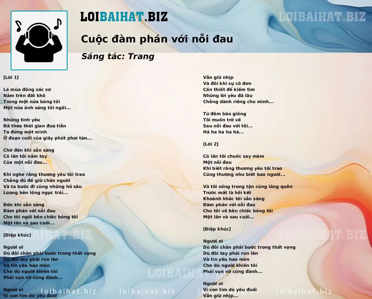 Cuộc đàm phán với nỗi đau