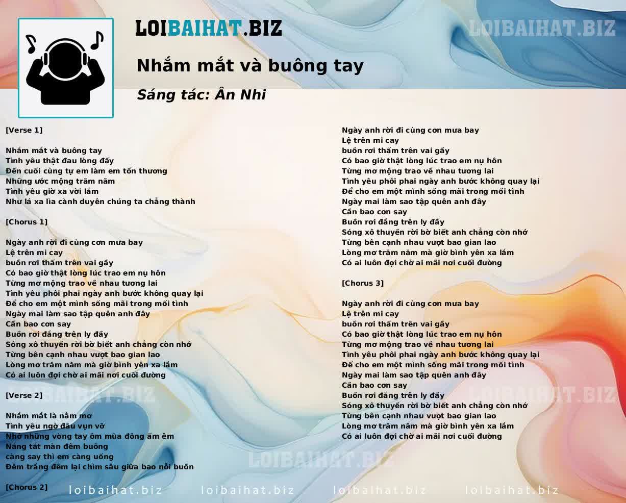Nhắm mắt và buông tay