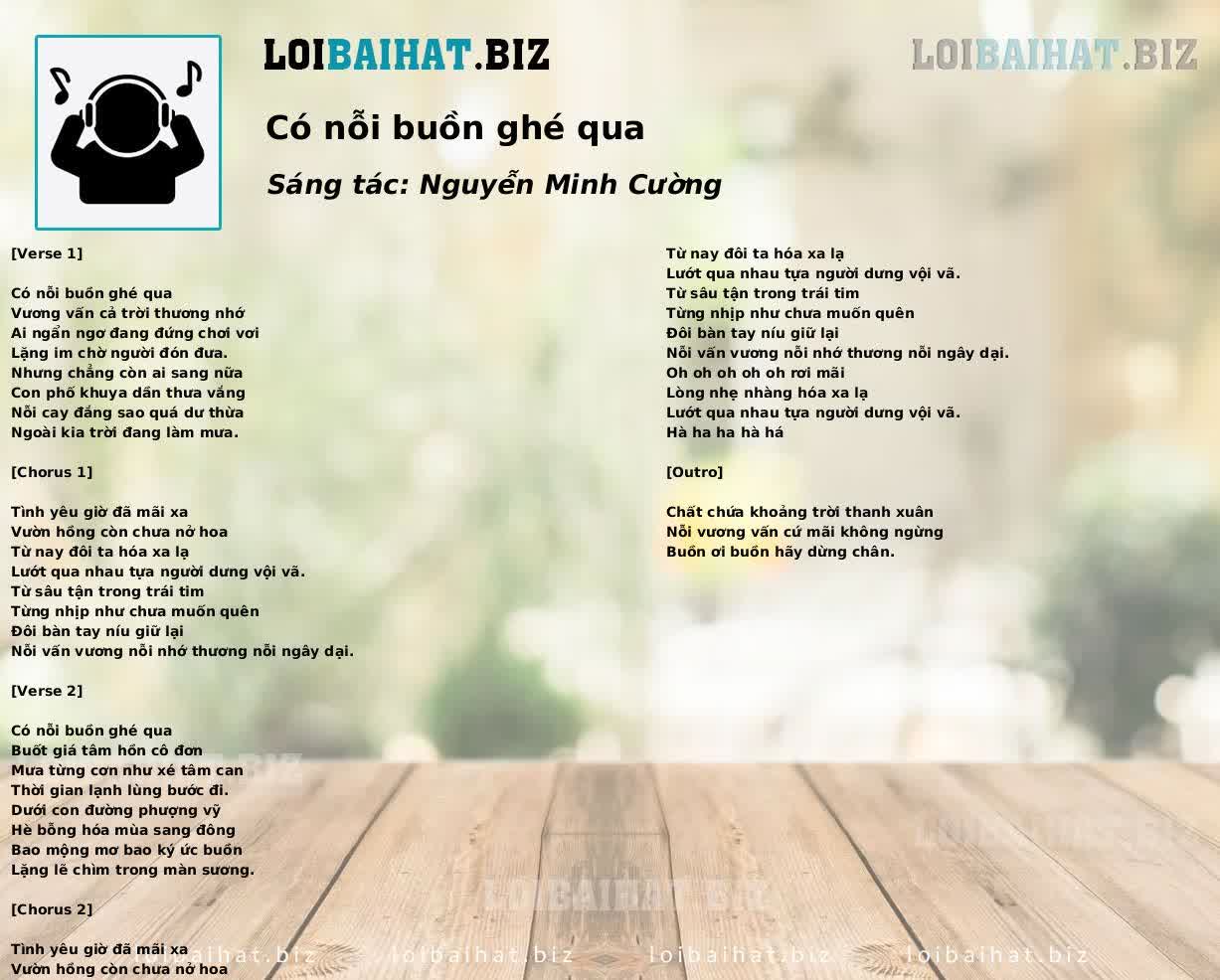 Có nỗi buồn ghé qua