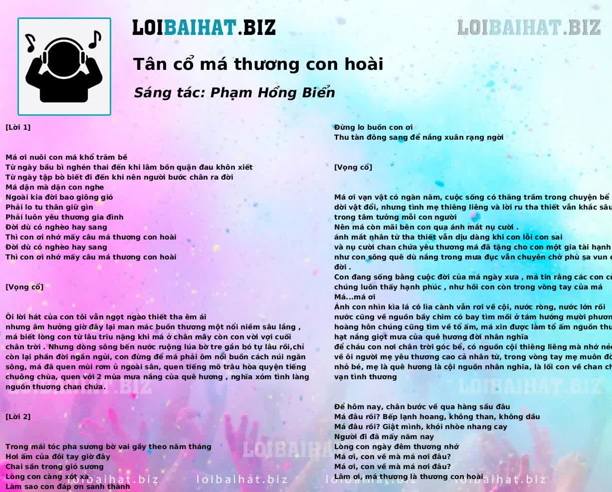 Tân cổ má thương con hoài