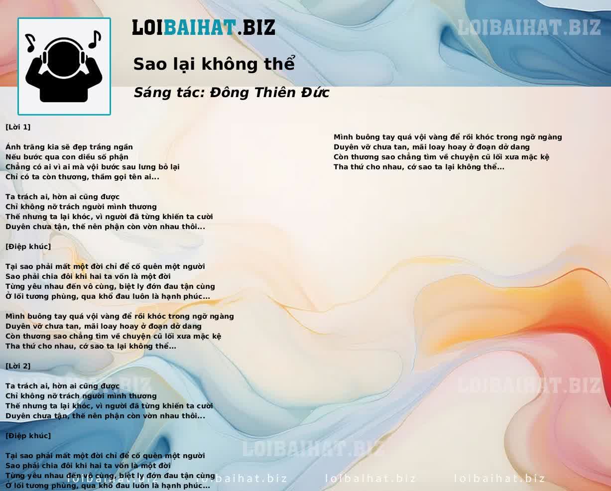 Sao lại không thể