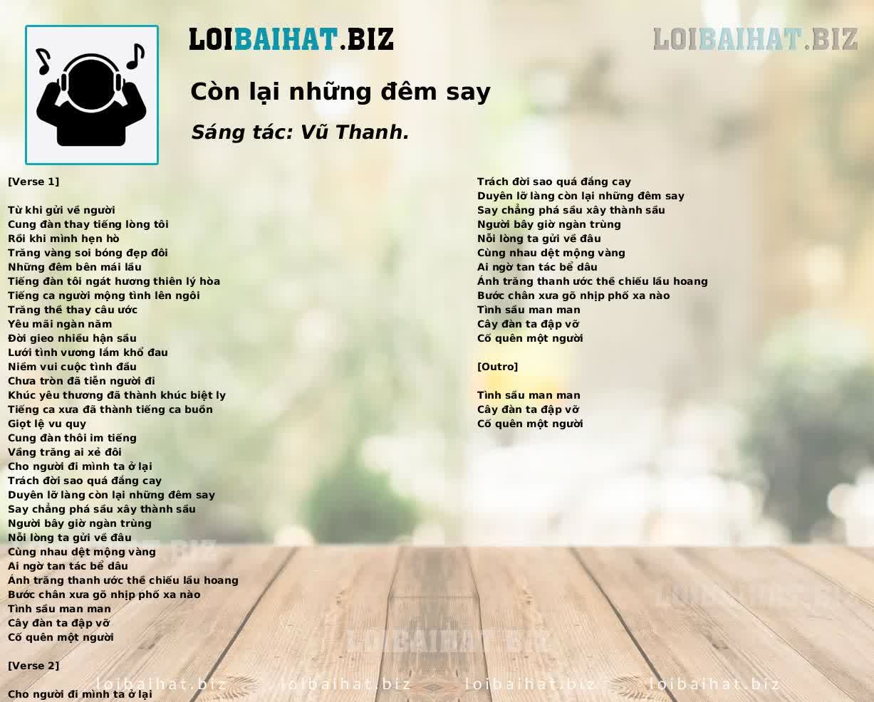 Còn lại những đêm say