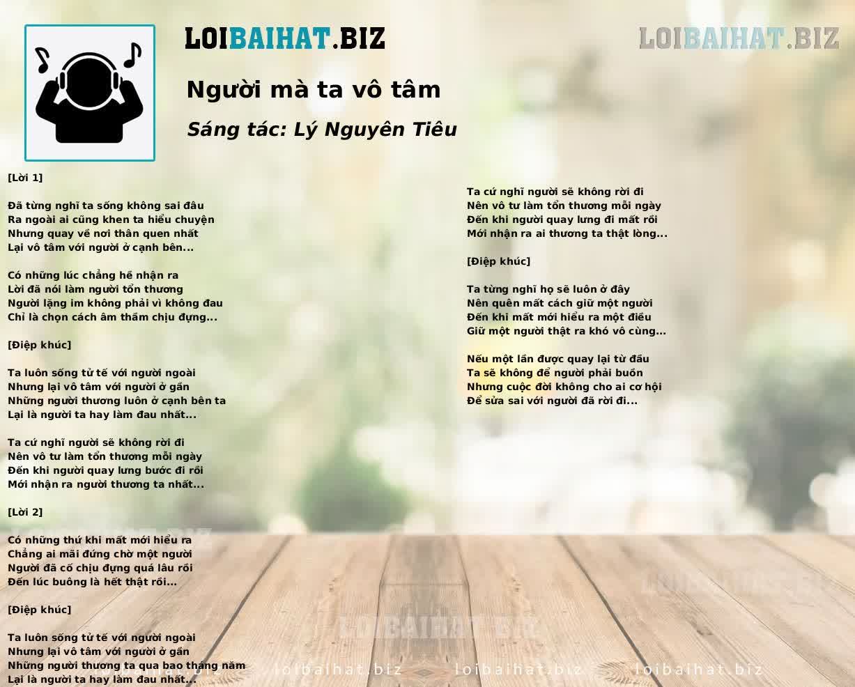 Người mà ta vô tâm